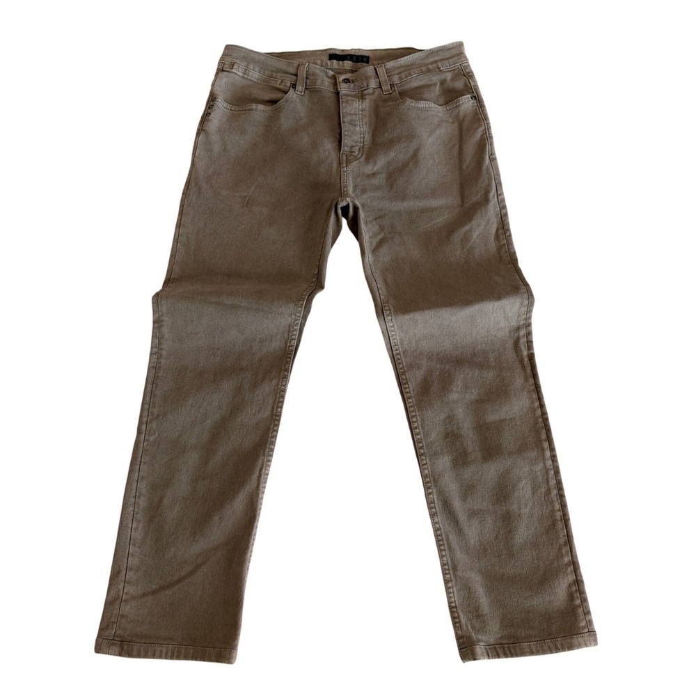 KREW Mens Denim Jeans Tan Skate Pants Button Fly Size 33